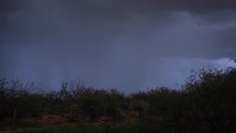 Various lightning strikes in the desert at dusk
