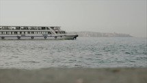 Shot of a Yacht drifting in Istanbul