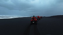 Red Dressed Tourist Squad On An Iceland Trip