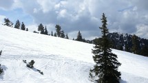 snow on a ski slope 