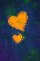 yellow painted hearts 