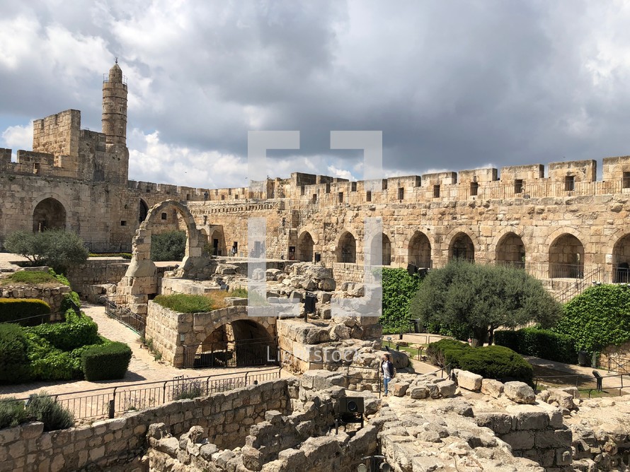 Ancient ruins in Old City, Jerusalem. 