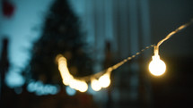Swinging Christmas Strip Lights On Blurred
