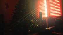 Rays Enter By Window At Early Christmas Morning