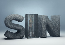 A man in prison in the word SIN
