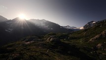Scenic landscape in the Alps of Switzerland