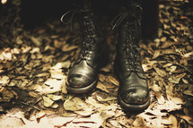 Homeless  veteran's boots.