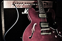 electric guitar and amplifier 