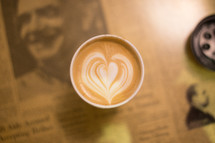 heart in a cappuccino 