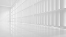 Go forward in the white empty room, 3d rendering.
