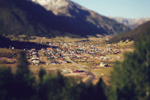 miniature model of a community in a valley 