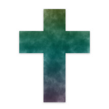 green, blue, purple cross