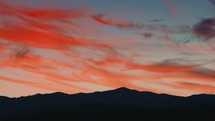 Mountains silhouette at sunset 