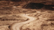 Tourist walking in Death Valley