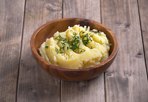 a bowl of mashed potatoes 