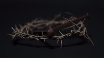 spinning crown of thorns and nails 