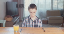 Child nutrition - boy refusing to eat healthy food