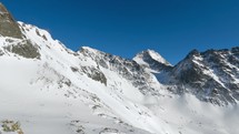 Panorama of winter alps mountain.
