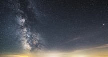 Starry night sky Milky Way Galaxy Time lapse Astronomy Stars Backgournd