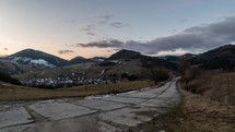 Panoramic view of evening colors in rural country
