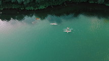 Men in kayak on blue river water