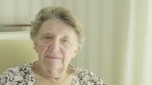 Senior caucasian woman laughing themes of retired pensioner happiness young at heart