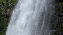 Slow motion of Stuibenfall waterfall in Tirol alps nature
