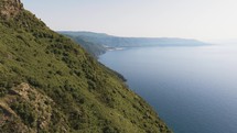 Italian Rocky Coastline and blue ocean 