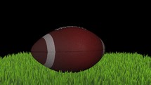 American Football Spinning On Green grass 