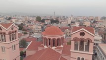 Drone view of Holy Cathedral of Virgin Mary Pantanassis in Limassol, Cyprus