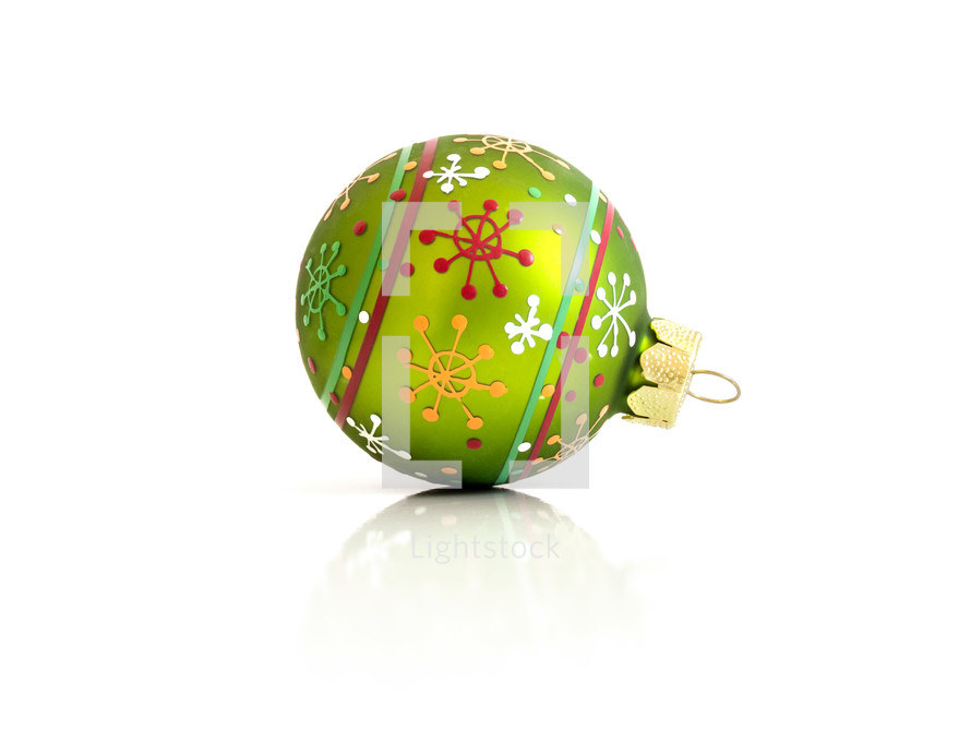 green glass ball ornament for Christmas 