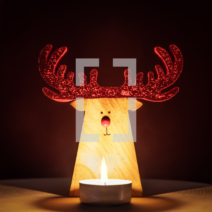reindeer decor and candle 
