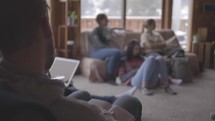youth discussing scripture at an in home Bible study 