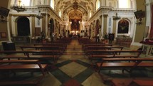 Inside a baroque christian church