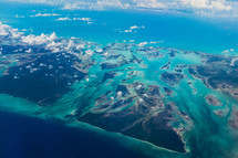 aerial view above the Virgin Islands 