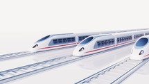White high speed railway bullet train, 3d rendering.
