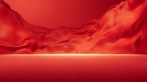 Flowing red cloth background, 3d rendering.
