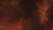 A closeup of large, intense flames