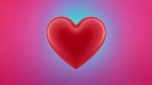 Animated heart beat. Pulsing red heart shape object. Heart Icon Beating Looping Animation.