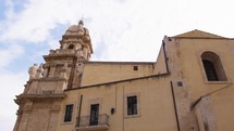 Ancient Sicilian baroque church bell tower