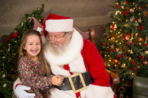 girl on Santa's lap 