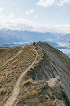 hiking on a mountain trail in New Zealand 