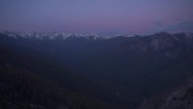 View of the Great Western Divide's Peaks after Sunset from Top of Moro Rock Sequoia National Park