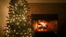 fireplace at Christmas 