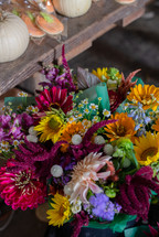 Bouquets of fall flowers