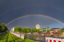 Rainbow in the sky over Berlin in Germany