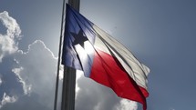 Texas Flag At Fair Park Dallas In Slow Motion
