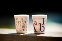Alphabet on a mug 