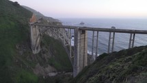 Bixby Creek Arch Bridge at Carmel By The Sea and Big Sur California Central Coast known for Winding Roads, Seaside Cliffs and Views of the Often Misty Coastline