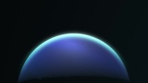 Beautiful, glowing blue planet of Neptune	